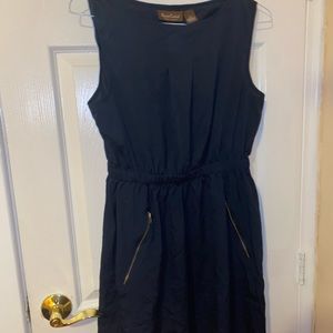 Navy Blue Dress With Zippers